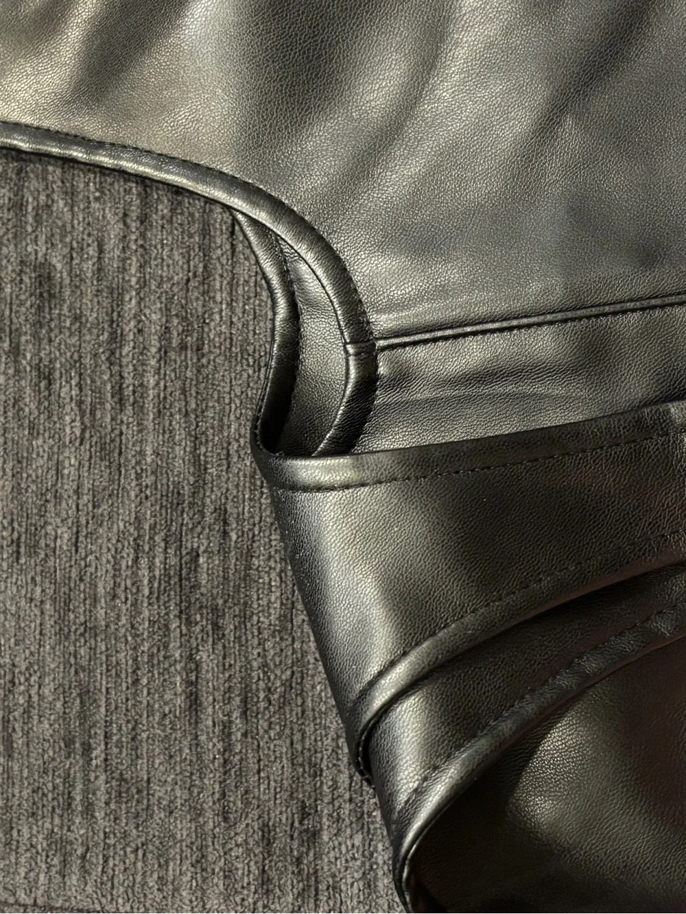 Primark Black Faux Leather Pinafore with Snap Strap Detail